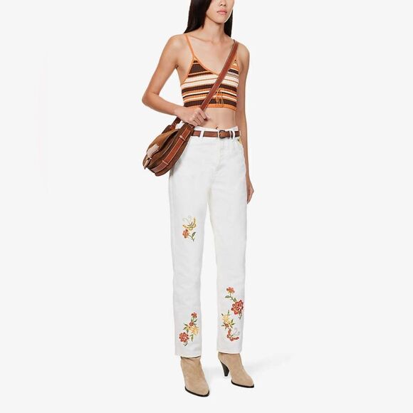 RARE! Reformation White Cynthia Straight Leg Mid Rise Denim Jeans - Picture 8 of 17